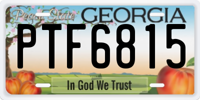 GA license plate PTF6815