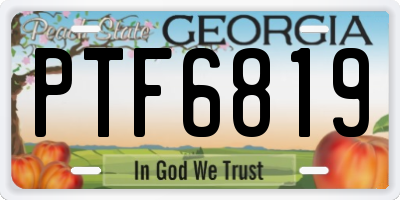 GA license plate PTF6819