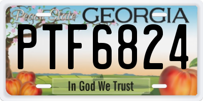 GA license plate PTF6824