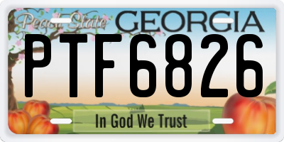 GA license plate PTF6826