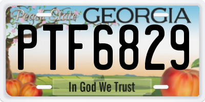 GA license plate PTF6829