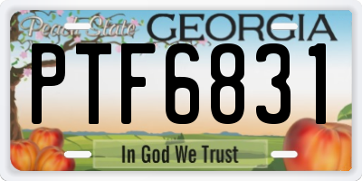 GA license plate PTF6831