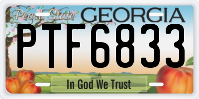 GA license plate PTF6833