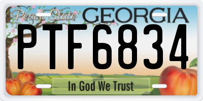 GA license plate PTF6834