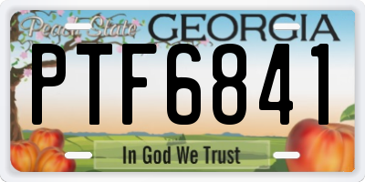 GA license plate PTF6841