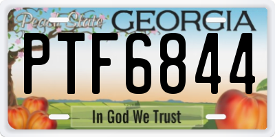 GA license plate PTF6844