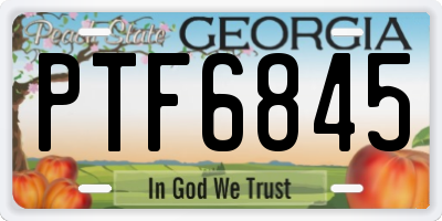 GA license plate PTF6845