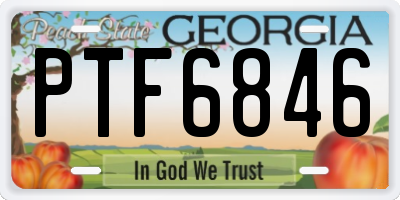GA license plate PTF6846