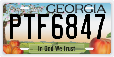 GA license plate PTF6847