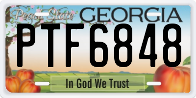 GA license plate PTF6848