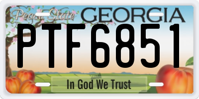 GA license plate PTF6851