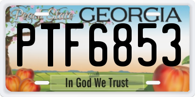 GA license plate PTF6853