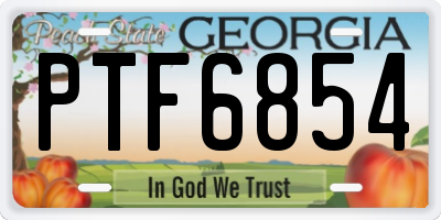 GA license plate PTF6854