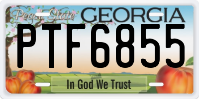 GA license plate PTF6855