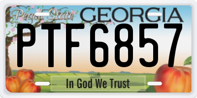 GA license plate PTF6857