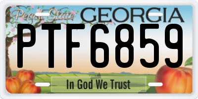 GA license plate PTF6859