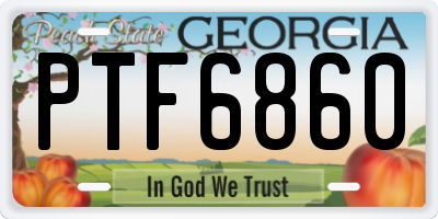 GA license plate PTF6860