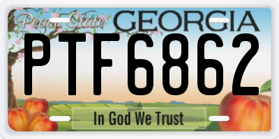 GA license plate PTF6862