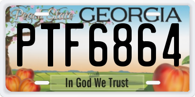 GA license plate PTF6864