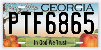 GA license plate PTF6865