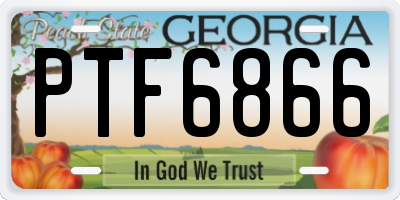 GA license plate PTF6866