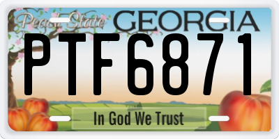 GA license plate PTF6871