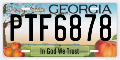 GA license plate PTF6878