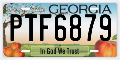 GA license plate PTF6879
