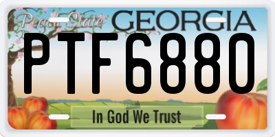 GA license plate PTF6880