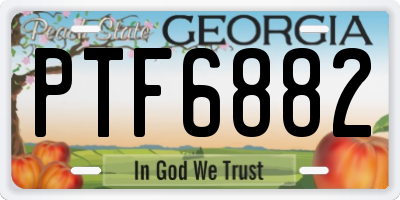 GA license plate PTF6882
