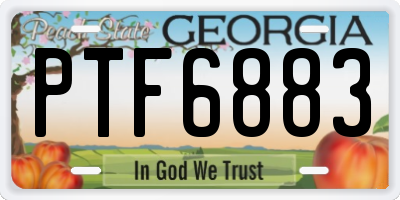GA license plate PTF6883