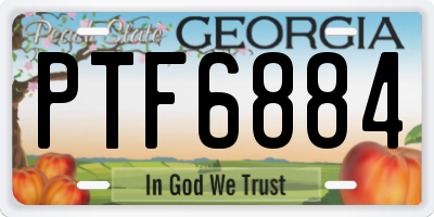 GA license plate PTF6884
