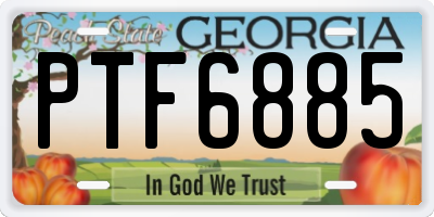 GA license plate PTF6885