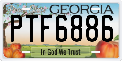 GA license plate PTF6886