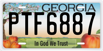 GA license plate PTF6887