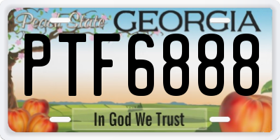 GA license plate PTF6888