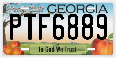 GA license plate PTF6889