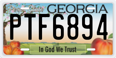 GA license plate PTF6894
