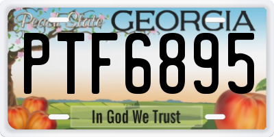 GA license plate PTF6895