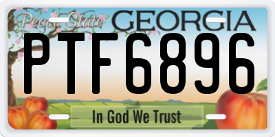 GA license plate PTF6896