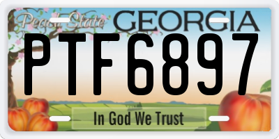 GA license plate PTF6897