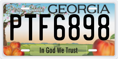 GA license plate PTF6898