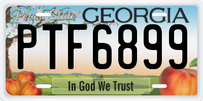 GA license plate PTF6899