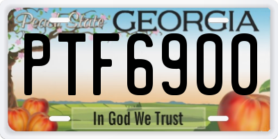 GA license plate PTF6900