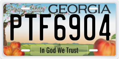 GA license plate PTF6904