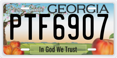 GA license plate PTF6907
