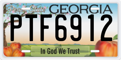 GA license plate PTF6912