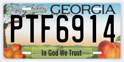 GA license plate PTF6914