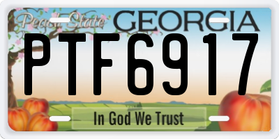GA license plate PTF6917