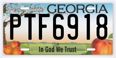 GA license plate PTF6918